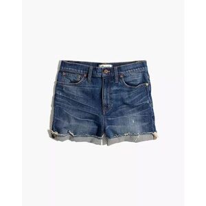 Madewell NWT High Rise Cuffed Denim Shorts 28 Glenoaks Raw Hem Coastal Cowgirl